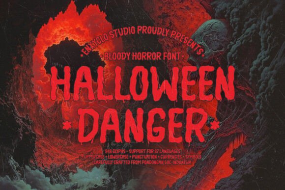 Halloween Danger: A Bloody Horror Display Font for Bold Digital Design