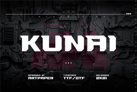 Kunai: A Futuristic Display Font for Bold Branding